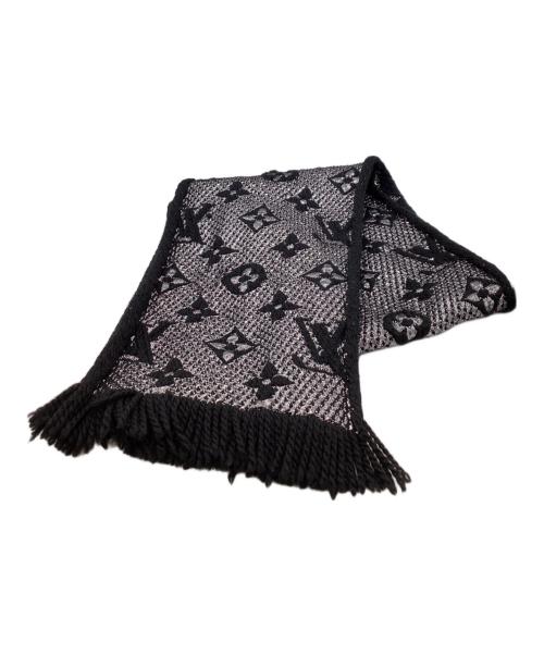 LOUIS VUITTON（ルイ ヴィトン）LOUIS VUITTON (ルイ ヴィトン) エシャルプ ロゴマニア シャイン マフラー ブラックの古着・服飾アイテム