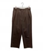 ULTERIORアルテリア）の古着「STRIPE FLANNEL WIDE TROUSER」｜ブラウン