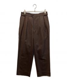 ULTERIOR（アルテリア）の古着「STRIPE FLANNEL WIDE TROUSER」｜ブラウン