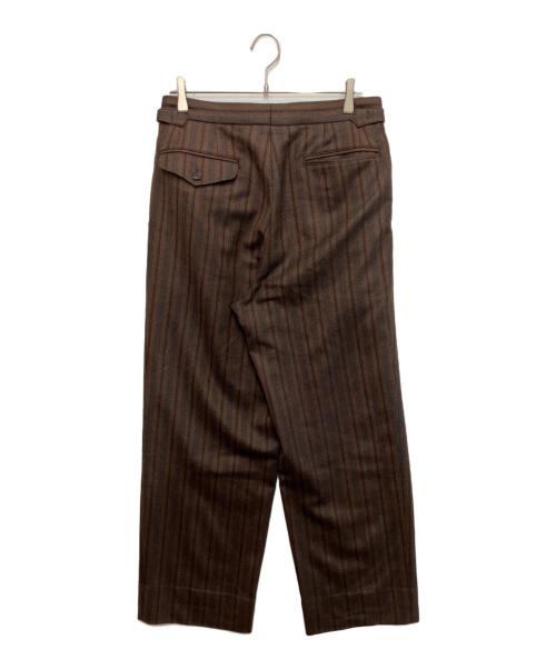 ULTERIOR（アルテリア）ULTERIOR (アルテリア) STRIPE FLANNEL WIDE TROUSER ブラウン サイズ:4の古着・服飾アイテム