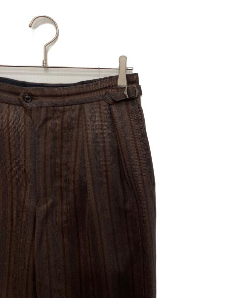 ULTERIOR（アルテリア）ULTERIOR (アルテリア) STRIPE FLANNEL WIDE TROUSER ブラウン サイズ:4の古着・服飾アイテム