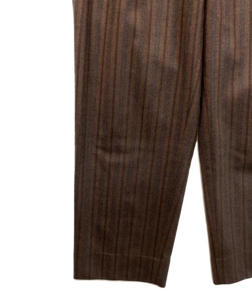 ULTERIOR（アルテリア）ULTERIOR (アルテリア) STRIPE FLANNEL WIDE TROUSER ブラウン サイズ:4の古着・服飾アイテム