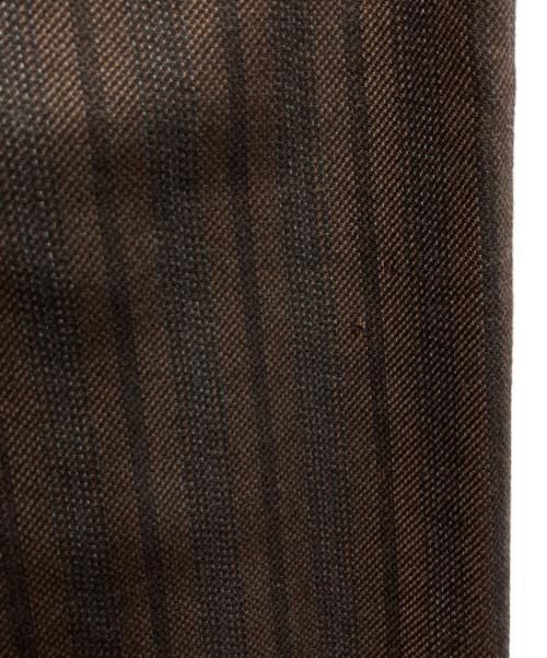 ULTERIOR（アルテリア）ULTERIOR (アルテリア) STRIPE FLANNEL WIDE TROUSER ブラウン サイズ:4の古着・服飾アイテム