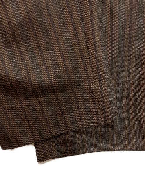 ULTERIOR（アルテリア）ULTERIOR (アルテリア) STRIPE FLANNEL WIDE TROUSER ブラウン サイズ:4の古着・服飾アイテム