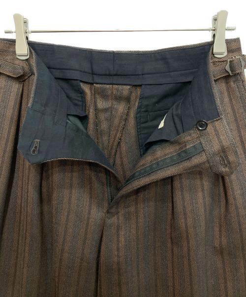 ULTERIOR（アルテリア）ULTERIOR (アルテリア) STRIPE FLANNEL WIDE TROUSER ブラウン サイズ:4の古着・服飾アイテム