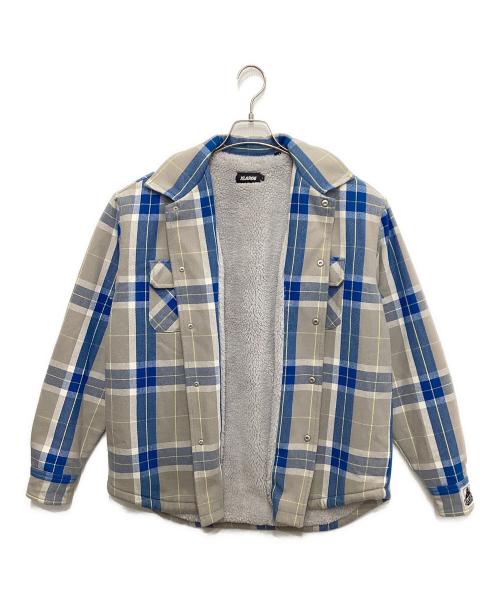 X-LARGE（エクストララージ）X-LARGE (エクストララージ) チェック柄裏ボアジャケット ベージュ×ブルー サイズ:Sの古着・服飾アイテム