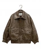 SLYスライ）の古着「FAUX LEATHER ZIP UP ブルゾン」｜ブラウン