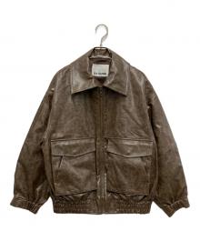 SLY（スライ）の古着「FAUX LEATHER ZIP UP ブルゾン」｜ブラウン