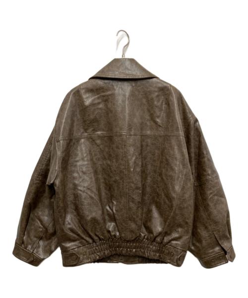 SLY（スライ）SLY (スライ) FAUX LEATHER ZIP UP ブルゾン ブラウン サイズ:freeの古着・服飾アイテム