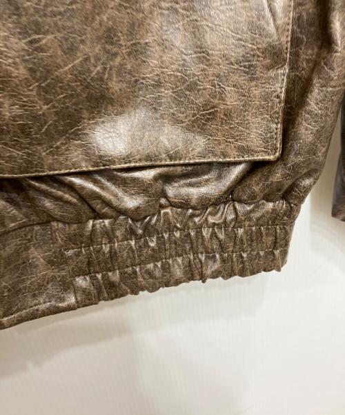 SLY（スライ）SLY (スライ) FAUX LEATHER ZIP UP ブルゾン ブラウン サイズ:freeの古着・服飾アイテム