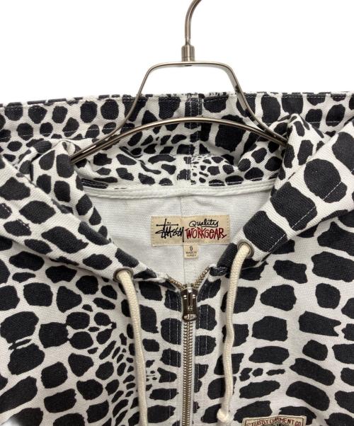 stussy（ステューシー）stussy (ステューシー) Work Jacket Unlined Canvas ホワイト×ブラック サイズ:Sの古着・服飾アイテム