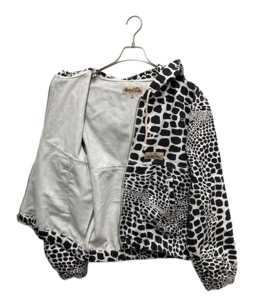 stussy（ステューシー）stussy (ステューシー) Work Jacket Unlined Canvas ホワイト×ブラック サイズ:Sの古着・服飾アイテム