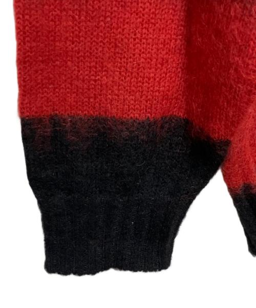 NUMBER (N)INE（ナンバーナイン）NUMBER (N)INE (ナンバーナイン) MOHAIR WIDE STRIPED KNIT SWEATER ブラック×レッド サイズ:4の古着・服飾アイテム