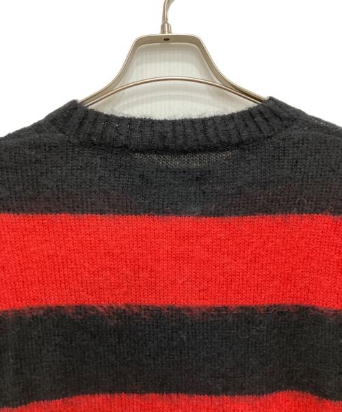 NUMBER (N)INE（ナンバーナイン）NUMBER (N)INE (ナンバーナイン) MOHAIR WIDE STRIPED KNIT SWEATER ブラック×レッド サイズ:4の古着・服飾アイテム