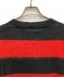 中古・古着 NUMBER (N)INE (ナンバーナイン) MOHAIR WIDE STRIPED KNIT SWEATER ブラック×レッド サイズ:4：8000円