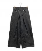 JOHN LAWRENCE SULLIVANジョン ローレンス サリバン）の古着「RIGID DENIM WIDE PANTS」｜ブラック