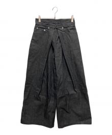 JOHN LAWRENCE SULLIVAN（ジョン ローレンス サリバン）の古着「RIGID DENIM WIDE PANTS」｜ブラック