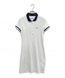 LACOSTE（ラコステ）の古着「ワイドリブニットカラーポロドレス」｜ホワイト