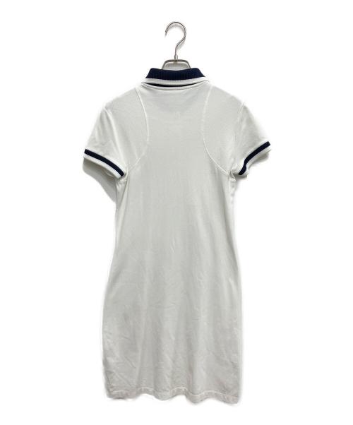 LACOSTE（ラコステ）LACOSTE (ラコステ) ワイドリブニットカラーポロドレス ホワイト サイズ:36の古着・服飾アイテム