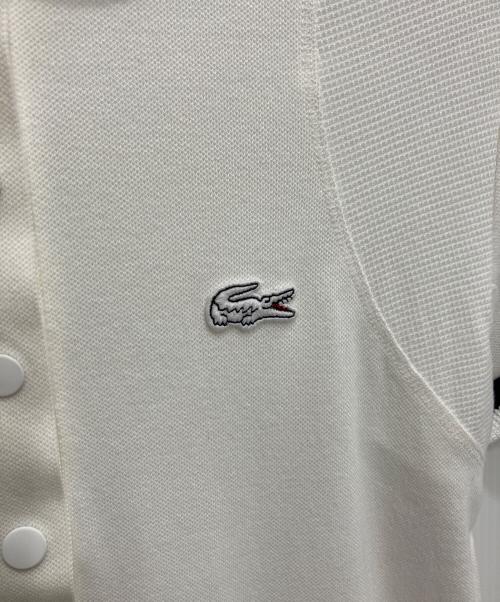 LACOSTE（ラコステ）LACOSTE (ラコステ) ワイドリブニットカラーポロドレス ホワイト サイズ:36の古着・服飾アイテム