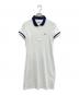 LACOSTE（ラコステ）の古着「ワイドリブニットカラーポロドレス」｜ホワイト