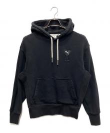 AMI Alexandre Mattiussi×PUMA（アミアレクサンドルマテュッシ×プーマ）の古着「ハートロゴ刺繍プルオーバーパーカー」｜ブラック