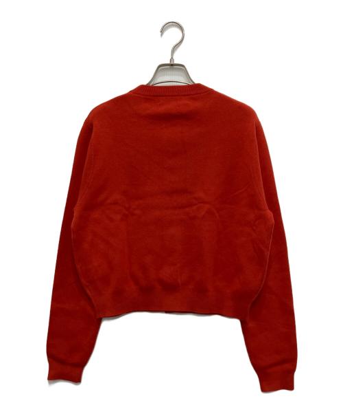 CABAN（キャバン）CABaN (キャバン) コットンカシミヤ クルーネックカーディガン レッド サイズ:Sの古着・服飾アイテム