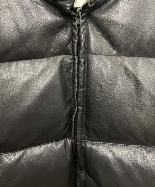 Schott（ショット）Schott (ショット) レザーダウンジャケット ブラック サイズ:6Xの古着・服飾アイテム
