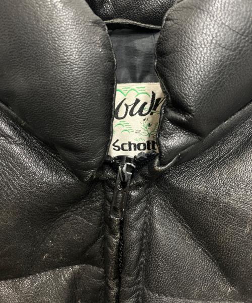 Schott（ショット）Schott (ショット) レザーダウンジャケット ブラック サイズ:6Xの古着・服飾アイテム