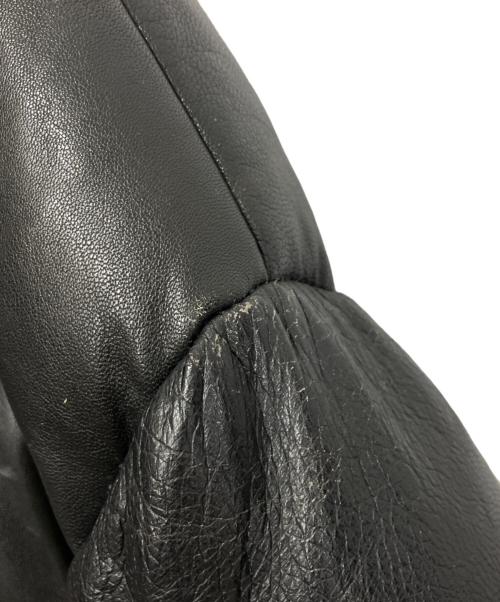 Schott（ショット）Schott (ショット) レザーダウンジャケット ブラック サイズ:6Xの古着・服飾アイテム