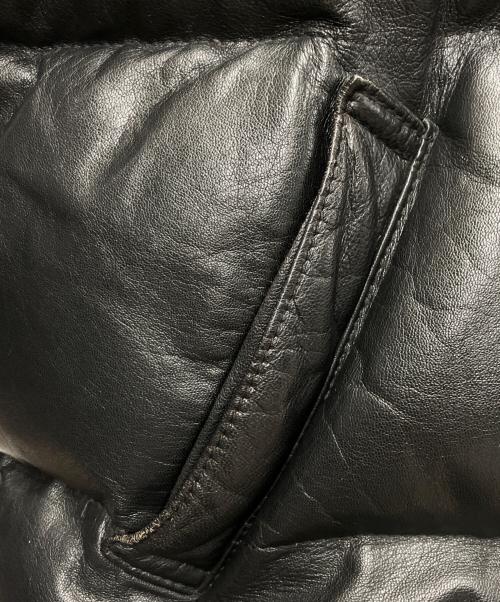 Schott（ショット）Schott (ショット) レザーダウンジャケット ブラック サイズ:6Xの古着・服飾アイテム