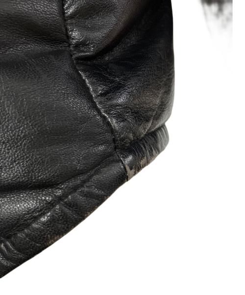 Schott（ショット）Schott (ショット) レザーダウンジャケット ブラック サイズ:6Xの古着・服飾アイテム