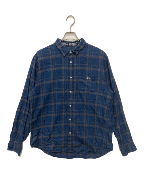 stussy（ステューシー）stussy (ステューシー) チェックネルシャツ ネイビー サイズ:XLの古着・服飾アイテム