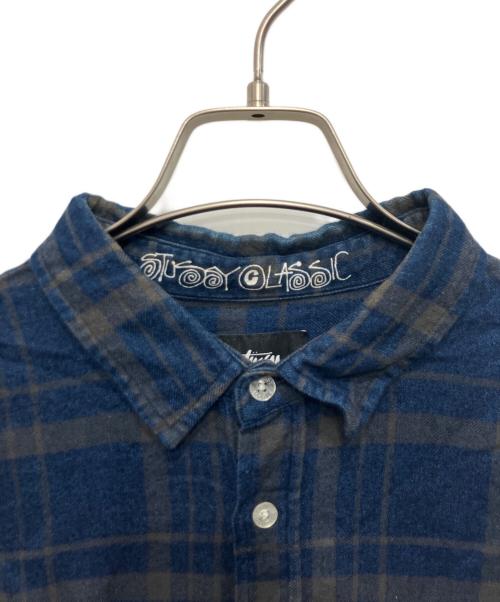 stussy（ステューシー）stussy (ステューシー) チェックネルシャツ ネイビー サイズ:XLの古着・服飾アイテム