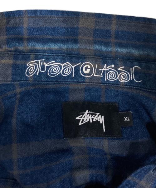 stussy（ステューシー）stussy (ステューシー) チェックネルシャツ ネイビー サイズ:XLの古着・服飾アイテム