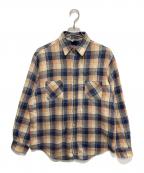 big macビッグマック）の古着「ヘビーネルシャツ」｜ブルー×ベージュ