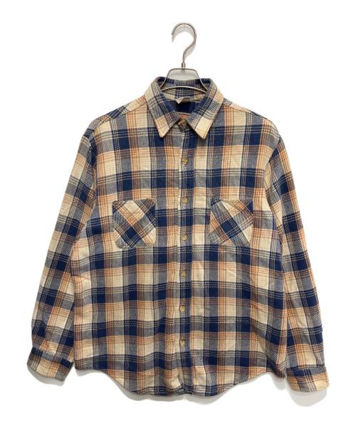 big mac（ビッグマック）big mac (ビッグマック) ヘビーネルシャツ ブルー×ベージュ サイズ:Lの古着・服飾アイテム