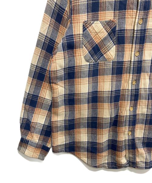 big mac（ビッグマック）big mac (ビッグマック) ヘビーネルシャツ ブルー×ベージュ サイズ:Lの古着・服飾アイテム