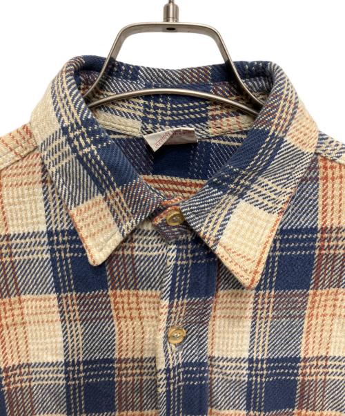 big mac（ビッグマック）big mac (ビッグマック) ヘビーネルシャツ ブルー×ベージュ サイズ:Lの古着・服飾アイテム