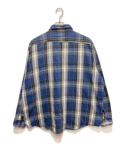 FIVE BROTHER（ファイブブラザー）FIVE BROTHER (ファイブブラザー) ヘビーネルシャツ グレー×ブルー サイズ:2XLの古着・服飾アイテム