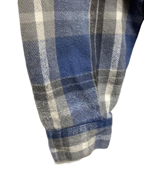 FIVE BROTHER（ファイブブラザー）FIVE BROTHER (ファイブブラザー) ヘビーネルシャツ グレー×ブルー サイズ:2XLの古着・服飾アイテム