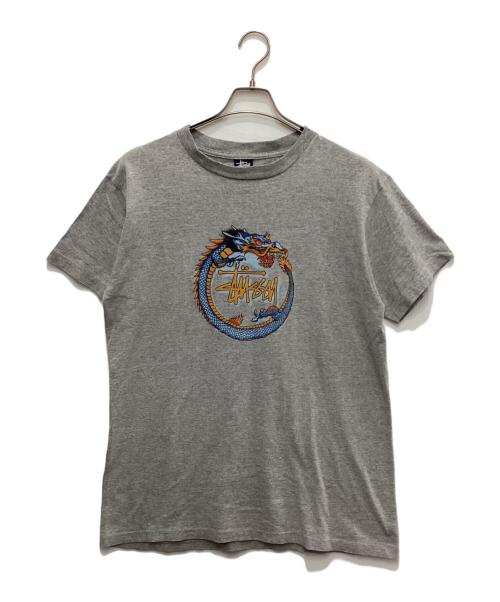 stussy（ステューシー）stussy (ステューシー) 90'sドラゴンプリントTシャツ グレー サイズ:Lの古着・服飾アイテム