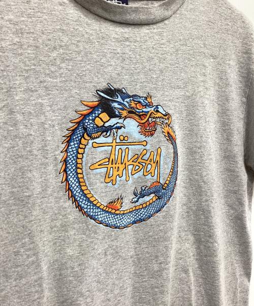 stussy（ステューシー）stussy (ステューシー) 90'sドラゴンプリントTシャツ グレー サイズ:Lの古着・服飾アイテム
