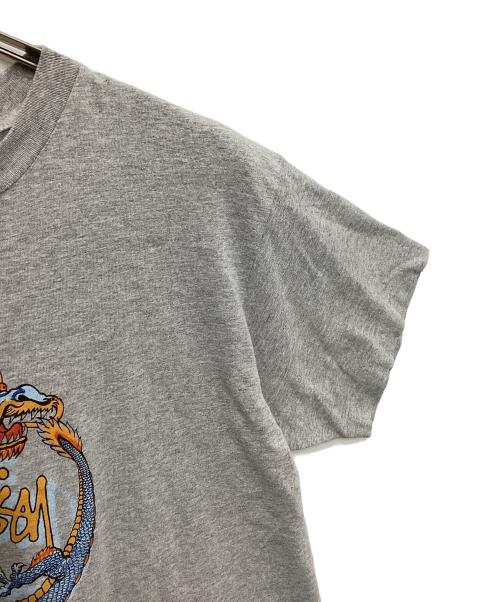 stussy（ステューシー）stussy (ステューシー) 90'sドラゴンプリントTシャツ グレー サイズ:Lの古着・服飾アイテム