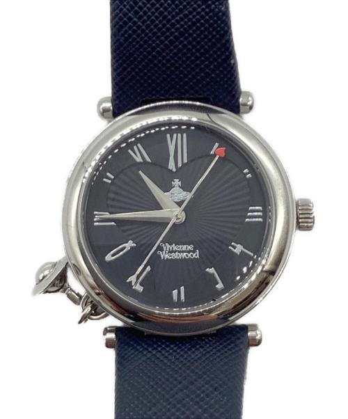Vivienne Westwood（ヴィヴィアンウエストウッド）Vivienne Westwood (ヴィヴィアンウエストウッド) オーブチャーム付腕時計 ブラックの古着・服飾アイテム
