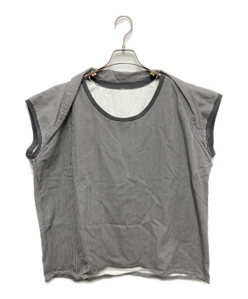 BLESS（ブレス）BLESS (ブレス) 千鳥柄半袖パーカー ブラック サイズ:Mの古着・服飾アイテム