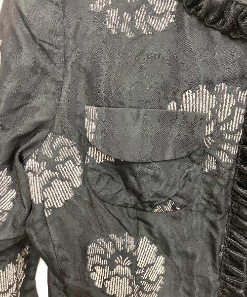 HIROKO KOSHINO（ヒロコ コシノ）HIROKO KOSHINO (ヒロコ コシノ) ジャガードノーカラージャケット ブラック サイズ:Mの古着・服飾アイテム