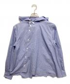 COMME des GARCONS HOMME PLUSコムデギャルソンオムプリュス）の古着「フード付ストライプシャツ」｜ブルー