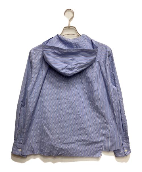 COMME des GARCONS HOMME PLUS（コムデギャルソンオムプリュス）COMME des GARCONS HOMME PLUS (コムデギャルソンオムプリュス) フード付ストライプシャツ ブルー サイズ:XSの古着・服飾アイテム