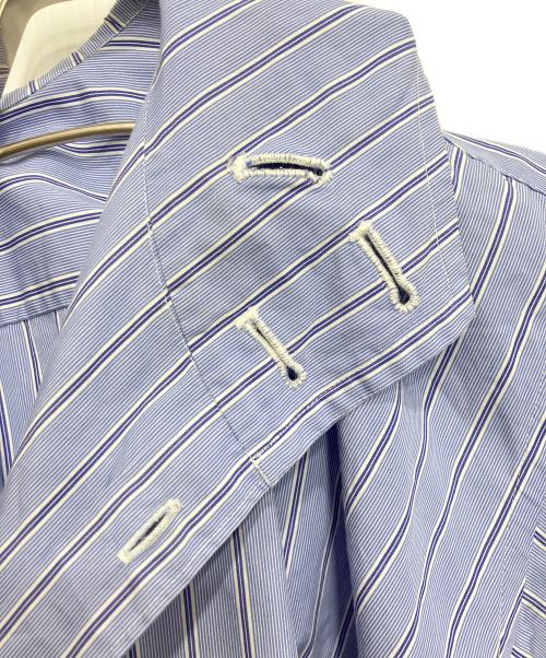 COMME des GARCONS HOMME PLUS（コムデギャルソンオムプリュス）COMME des GARCONS HOMME PLUS (コムデギャルソンオムプリュス) フード付ストライプシャツ ブルー サイズ:XSの古着・服飾アイテム